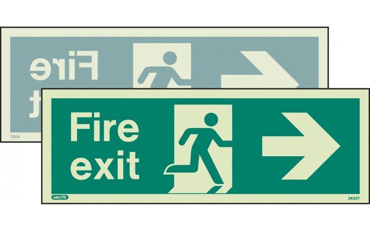 Double-sided Exit sign right or left