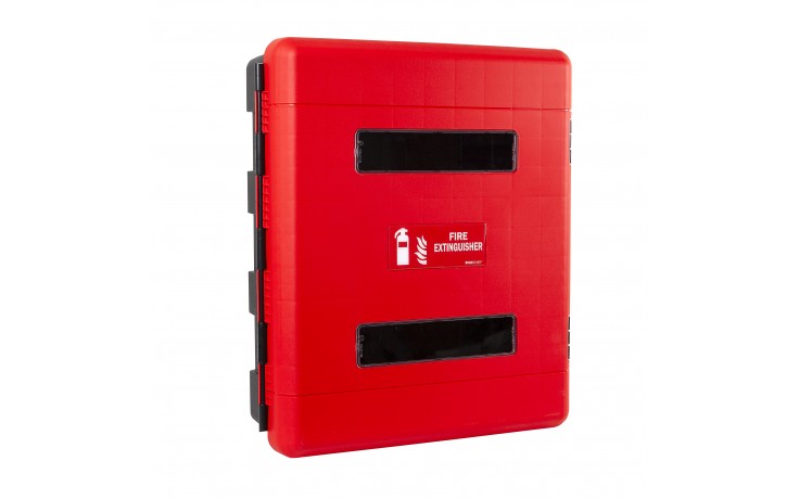 Firechief Double Fire Extinguisher Cabinet c/w hand-operated latch