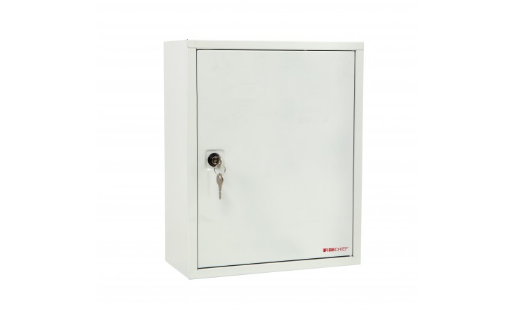 White document cabinet with key lock