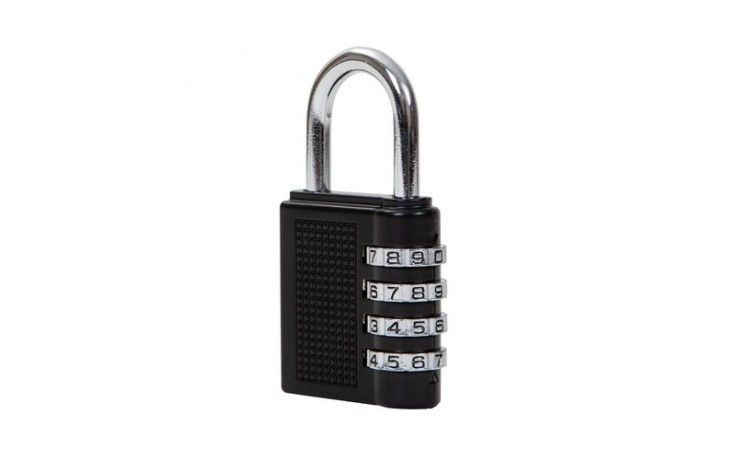 Black Bodied 40mm 4 Dial Combination Padlock