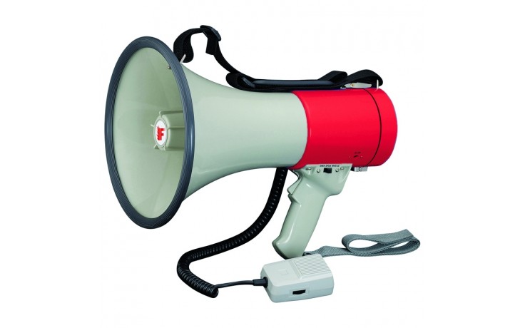 Megaphone with separated microphone