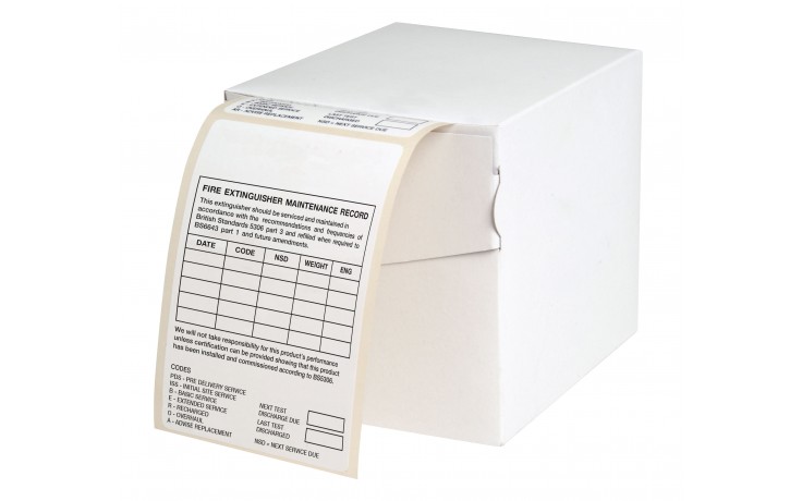Paper extinguisher service labels