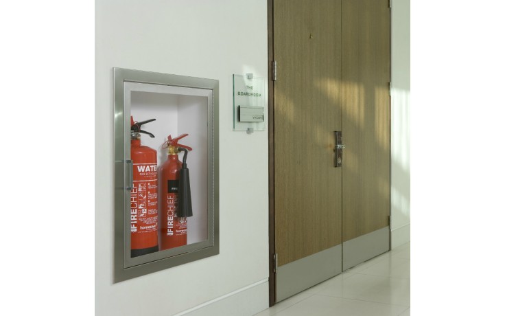 Firechief Arc Double Cabinet Stainless Steel Fully Recessed