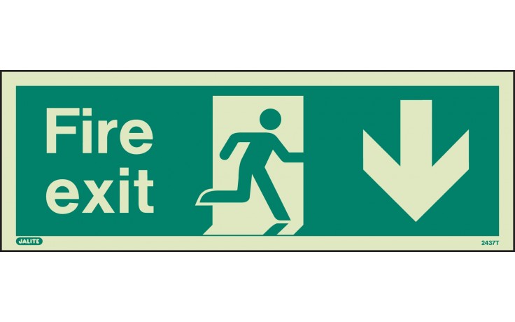 Fire exit sign down