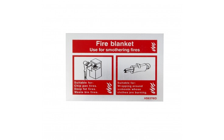 Sign Fire Blanket, Brushed Aluminium 