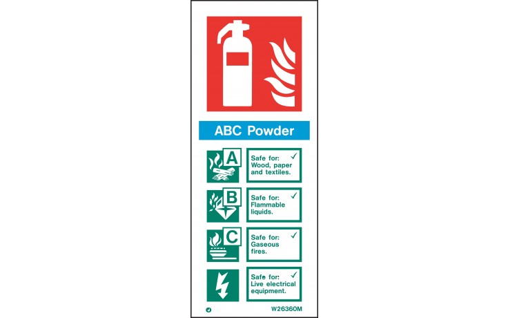 ABC Powder extinguisher identification sign