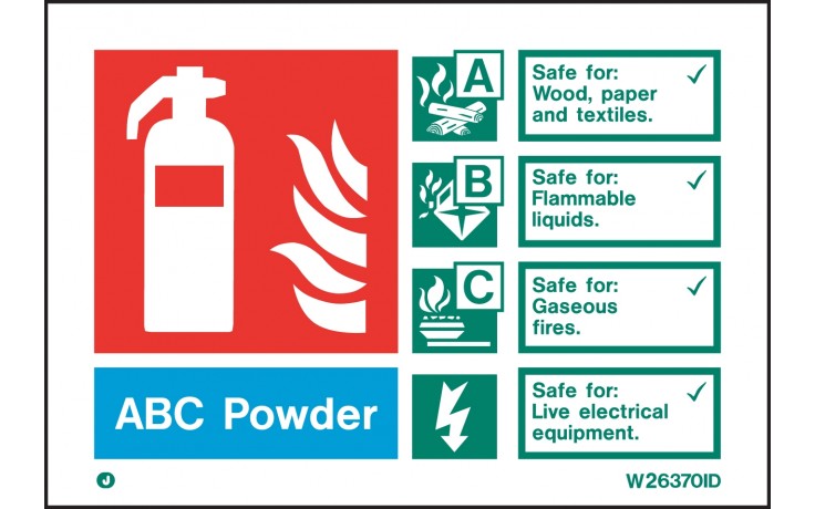 ABC Powder extinguisher identification sign