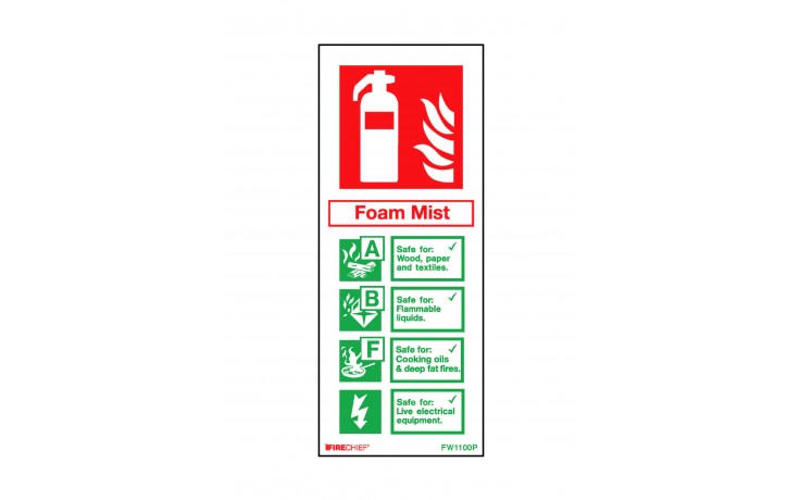 Foam Mist Sign White 200 x 80
