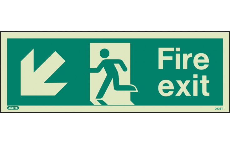 Fire exit sign down to the left