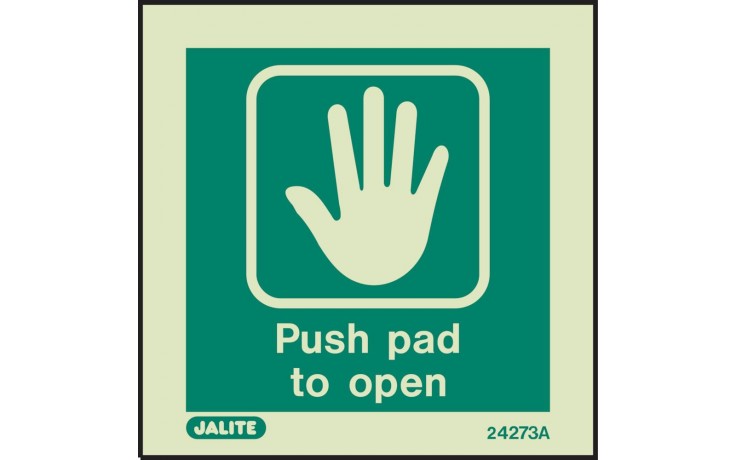 Push pad to open sign