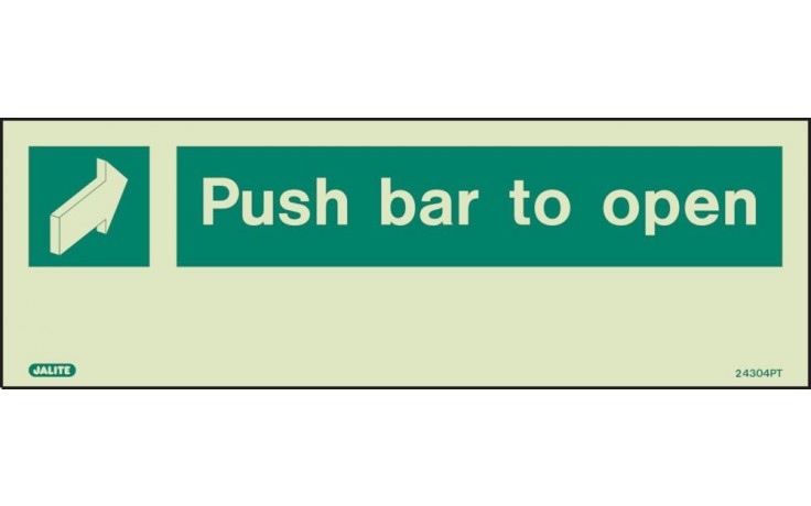Push bar to open sign