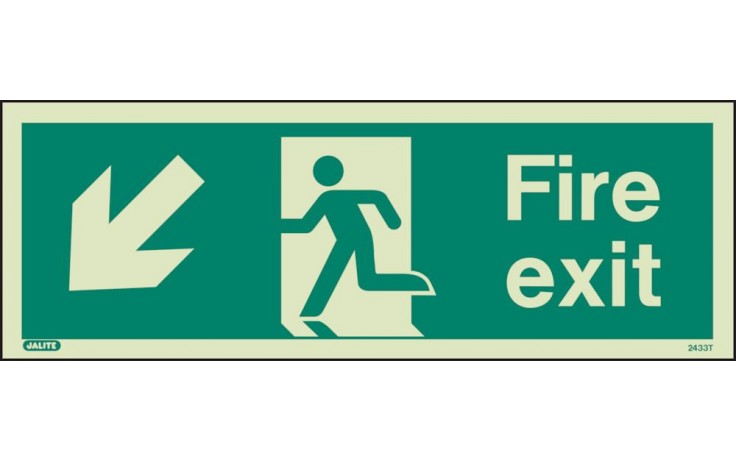 Fire exit sign down to the left