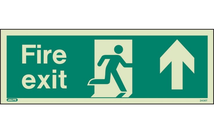 Fire exit sign up/forward