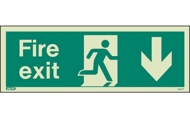 Fire exit sign down
