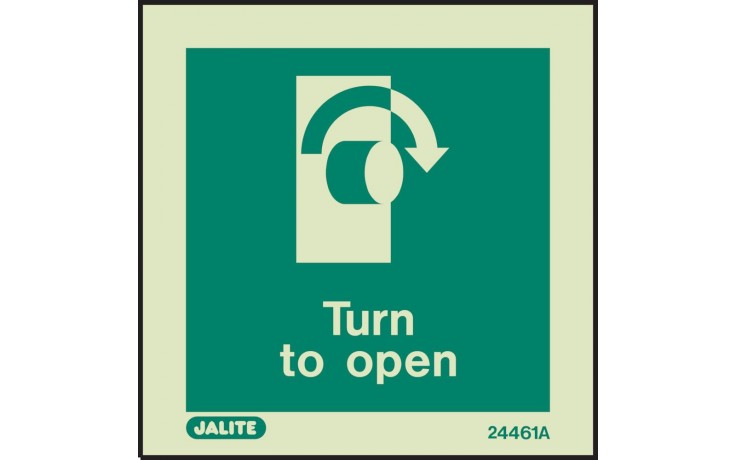 Turn to open sign - clockwise
