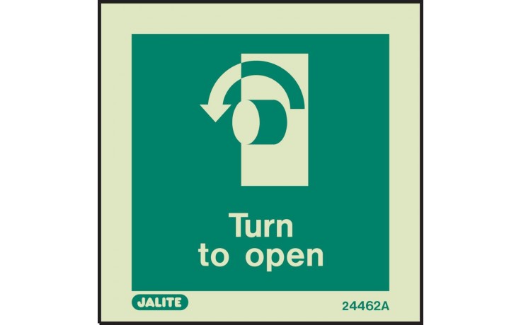 Turn to open sign - anti-clockwise