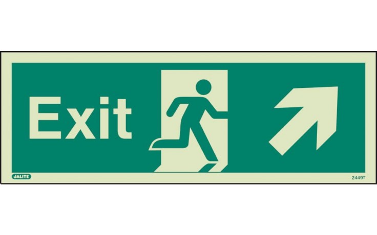 Exit sign up to the right (120 x 340)