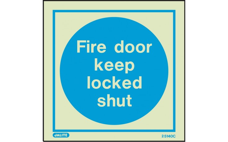 Fire door keep locked shut sign