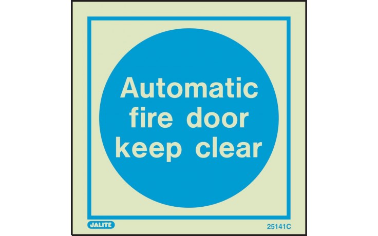 Automatic fire door keep clear sign 150 x 150