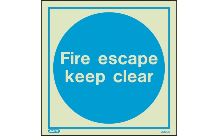 Fire escape keep clear sign
