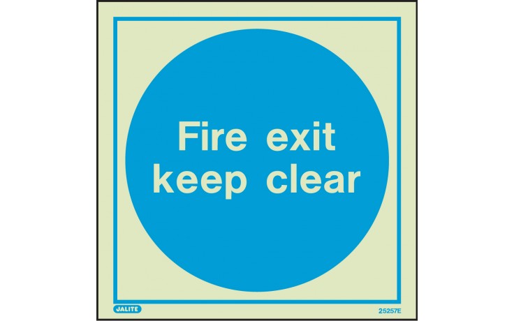 Fire exit keep clear sign