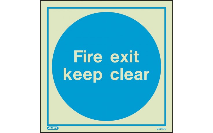 Fire exit keep clear sign