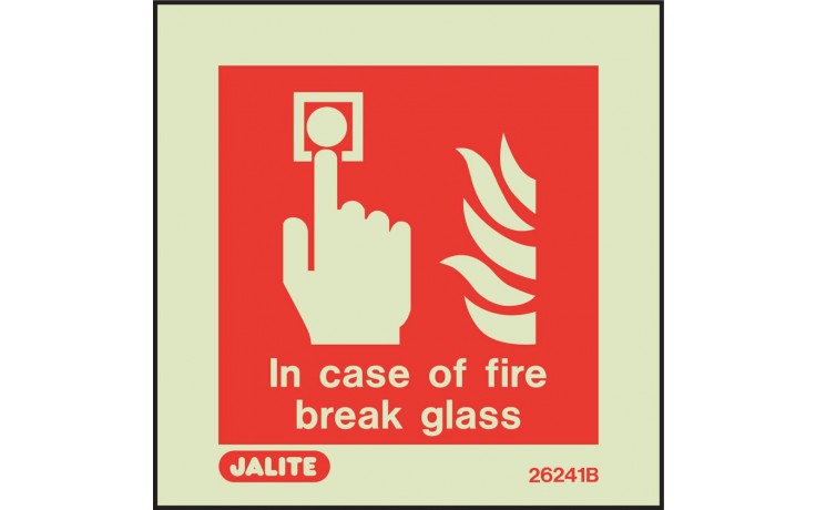 In case of fire break glass call point sign