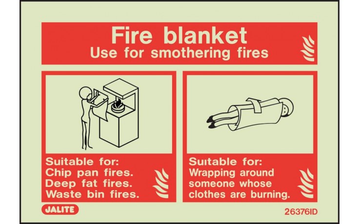 Fire Blanket identification sign - photolum (100 x 150)