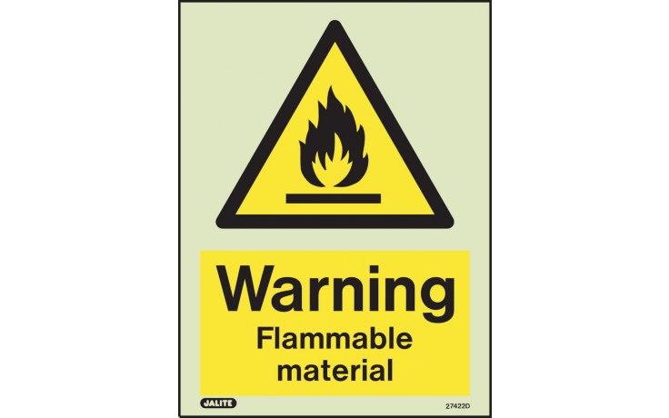 Warning Flammable material sign