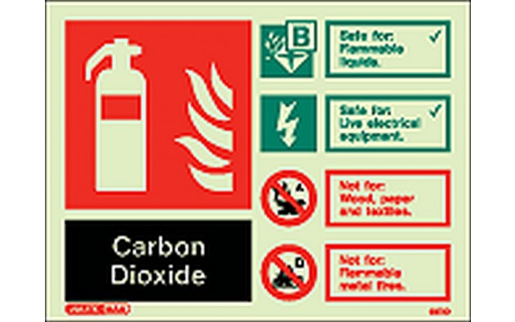 Carbon Dioxide extinguisher identification sign