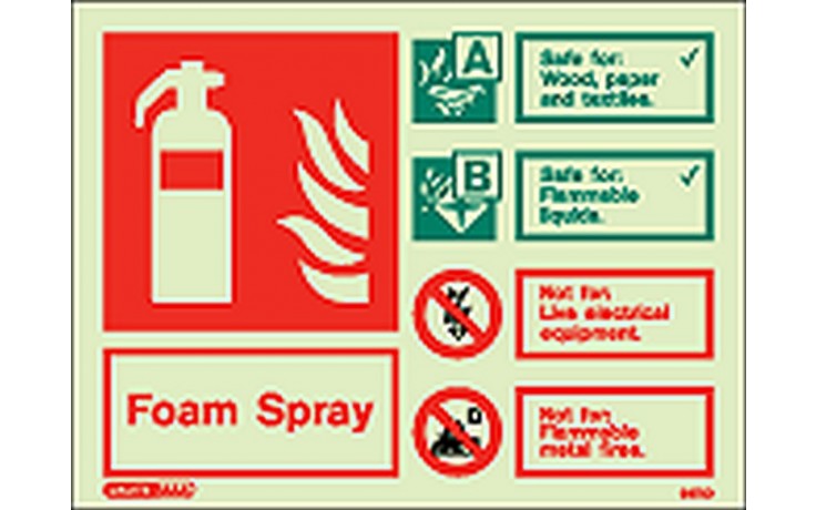 Foam Spray extinguisher identification sign