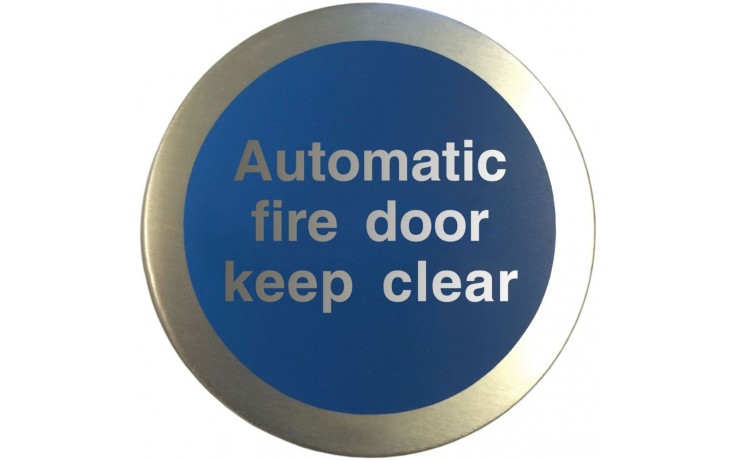 Aluminium Automatic fire door keep clear disc