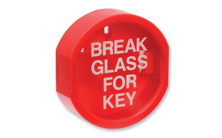 Plastic fronted 'break glass' keybox
