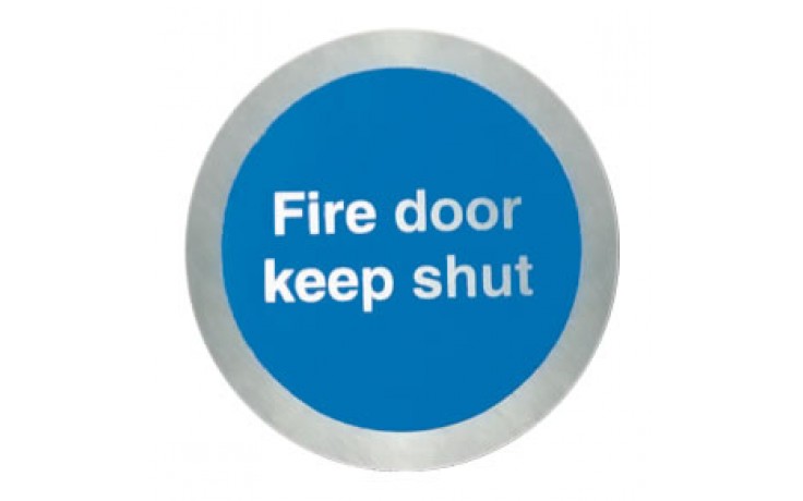 Stainless steel Fire door keep shut disc.