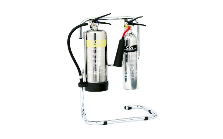 Double chrome extinguisher stand