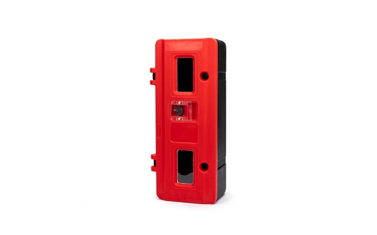 Single extinguisher cabinet with key lock