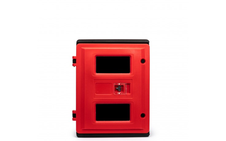 Double extinguisher cabinet with key lock