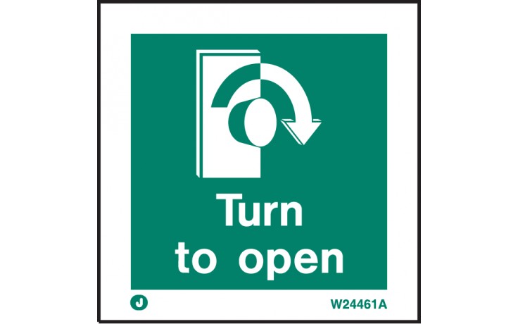 Turn to open sign - clockwise