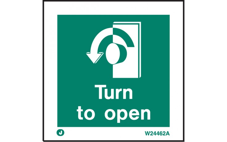 Turn to open sign - anti-clockwise