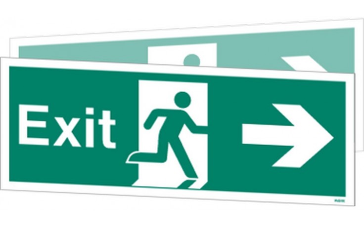 Double-sided Exit sign right or left