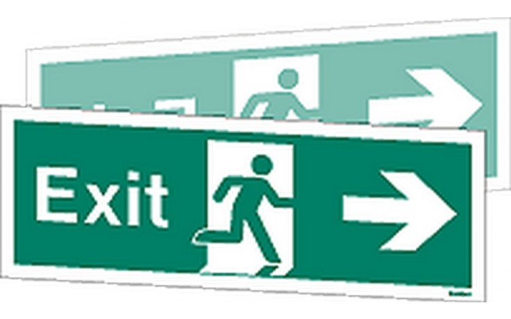 Double-sided Exit sign right or left