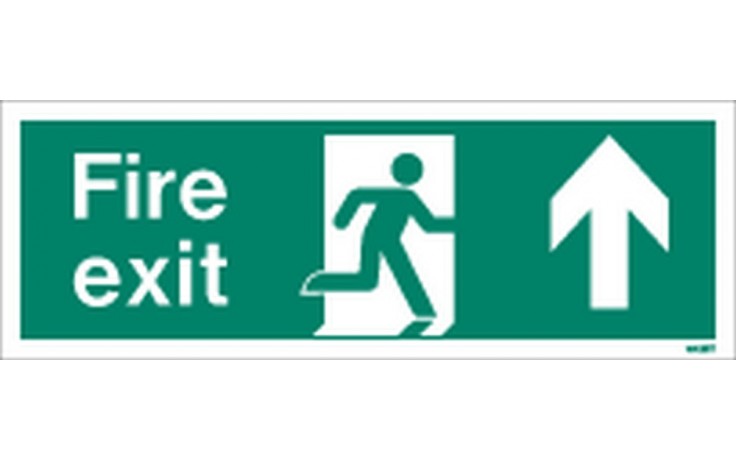 Fire exit sign up/forward