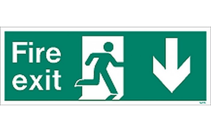 Fire exit sign down