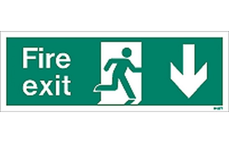 Fire exit sign down
