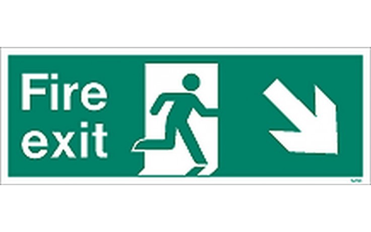 Fire exit sign down to the right