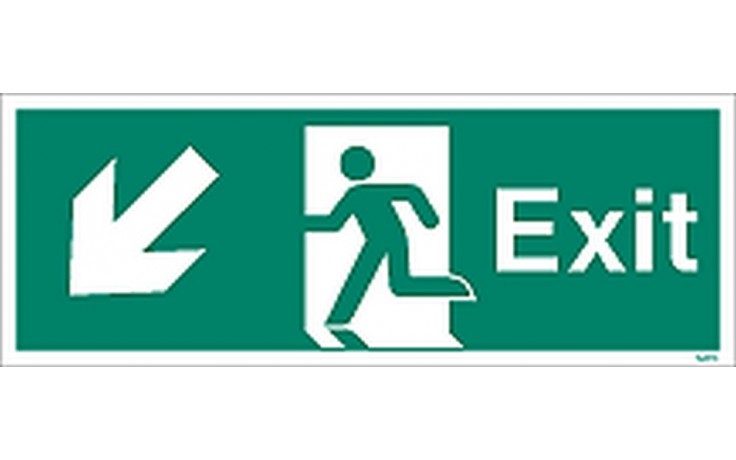 Exit sign down to the left