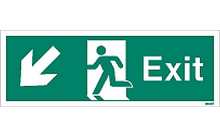 Exit sign down to the left