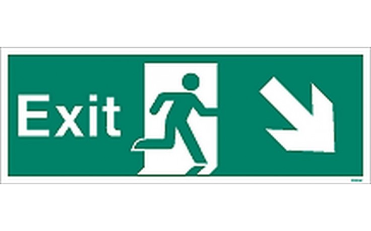 Exit sign down to the right