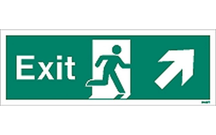 Exit sign up to the right