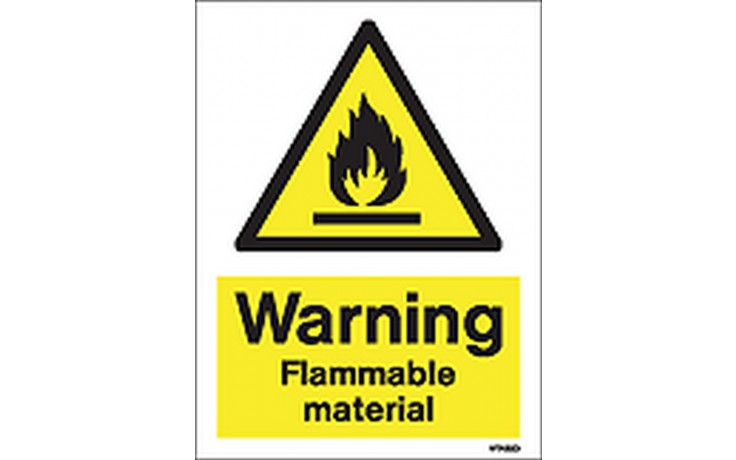 Warning Flammable material sign